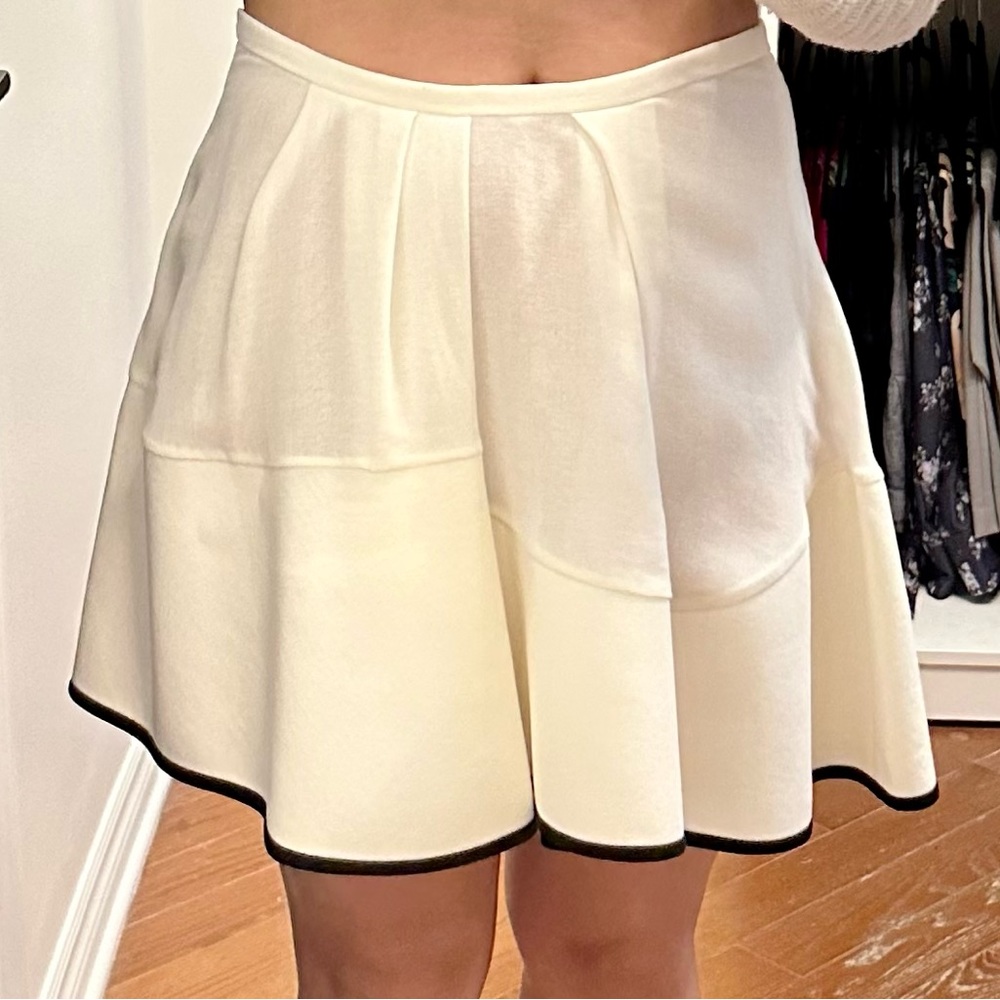 Isabel Marant two material white skirt with black trim.